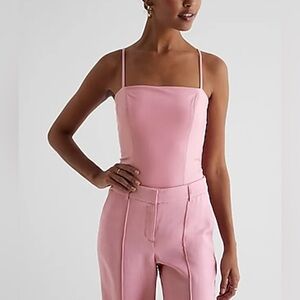 EXPRESS Body Contour Faux Leather Cami Bodysuit